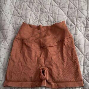 Women's Tan Ribbed Shorts